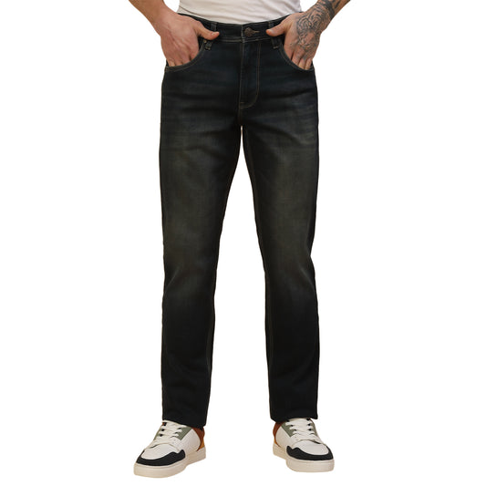 Denim Jeans for Men | Breathable & Soft with Color Fastness Slim Fit Poly Cotton Fabric Solid Pattern Button Closure