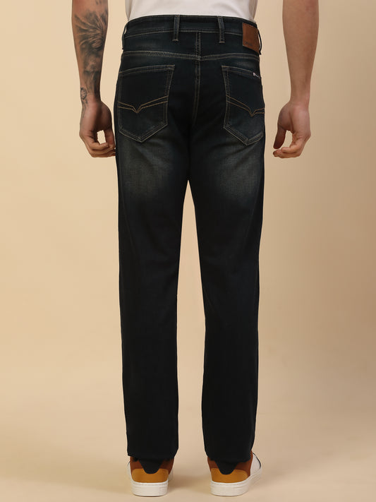 Denim Jeans for Men | Breathable & Soft with Color Fastness Slim Fit Poly Cotton Fabric Solid Pattern Button Closure