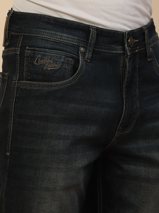 Denim Jeans for Men | Breathable & Soft with Color Fastness Slim Fit Poly Cotton Fabric Solid Pattern Button Closure