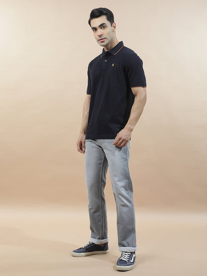 Denim Jeans for Men l Breathable & Soft with Color Fastness Straight Fit Polycotton Fabric Solid Pattern