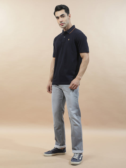 Denim Jeans for Men l Breathable & Soft with Color Fastness Straight Fit Polycotton Fabric Solid Pattern