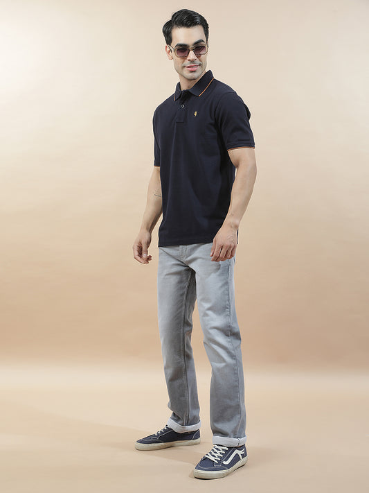 Denim Jeans for Men l Breathable & Soft with Color Fastness Straight Fit Polycotton Fabric Solid Pattern