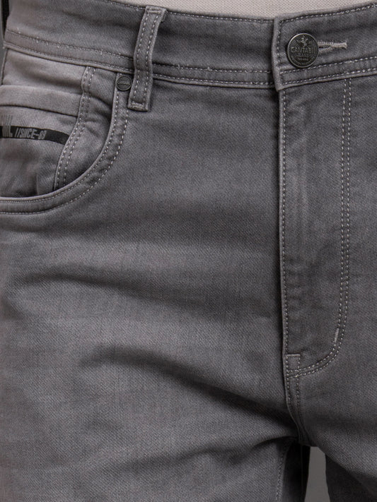 Men's Grey Straight Fit Casual Denim Jeans