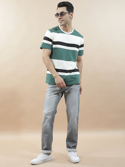 Denim Jeans for Men l Breathable & Soft with Color Fastness Straight Fit Polycotton Fabric Solid Pattern