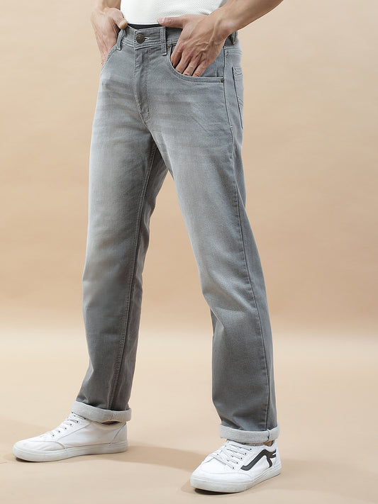 Denim Jeans for Men l Breathable & Soft with Color Fastness Straight Fit Polycotton Fabric Solid Pattern