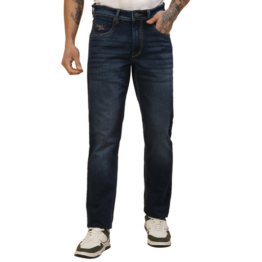 Denim Jeans for Men | Breathable & Soft with Color Fastness Slim Fit Poly Cotton Fabric Solid Pattern Button Closure