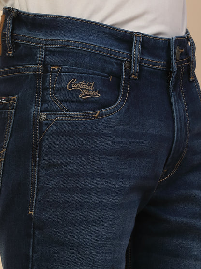 Denim Jeans for Men | Breathable & Soft with Color Fastness Slim Fit Poly Cotton Fabric Solid Pattern Button Closure
