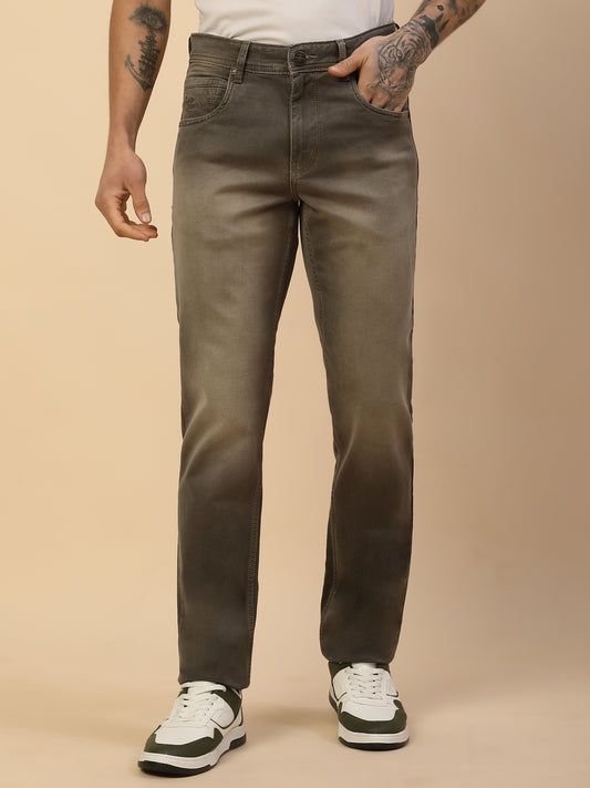 Denim Jeans for Men | Breathable & Soft with Color Fastness Slim Fit Poly Cotton Fabric Solid Pattern Button Closure