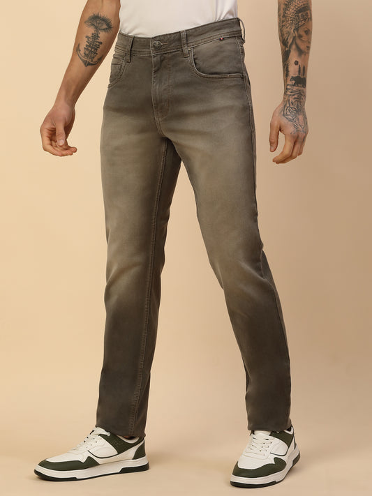 Denim Jeans for Men | Breathable & Soft with Color Fastness Slim Fit Poly Cotton Fabric Solid Pattern Button Closure