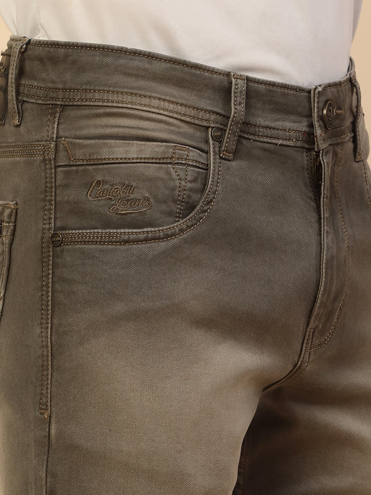 Denim Jeans for Men | Breathable & Soft with Color Fastness Slim Fit Poly Cotton Fabric Solid Pattern Button Closure