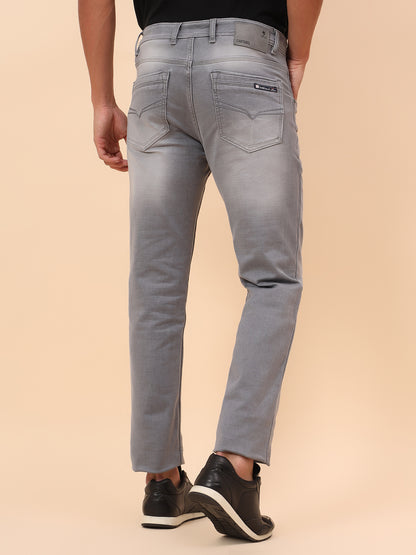 Denim Jeans for Men l Breathable & Soft with Color Fastness Straight Fit Cotton Blend Fabric Solid Pattern Button Closure