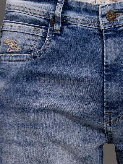 Men's Light Blue Straight Fit Casual Denim Jeans