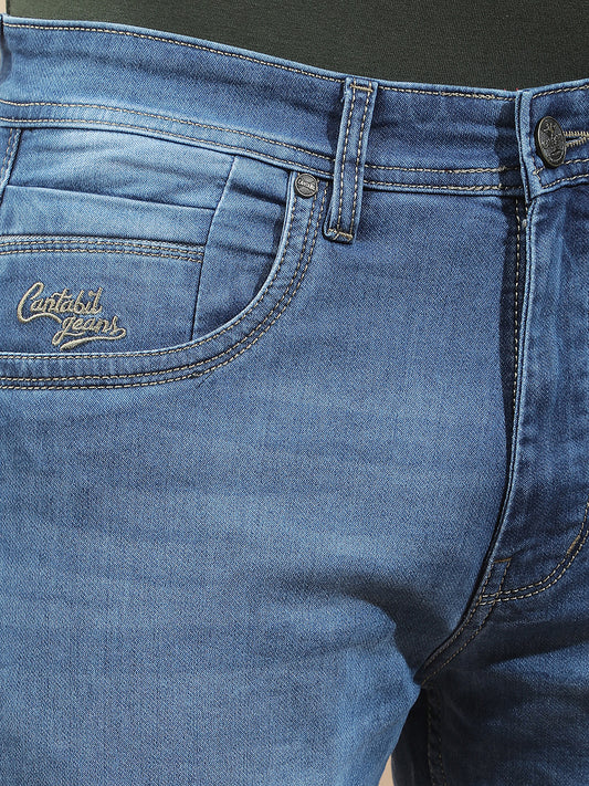 Denim Jeans for Men l Breathable & Soft with Color Fastness Straight Fit Polycotton Fabric Solid Pattern