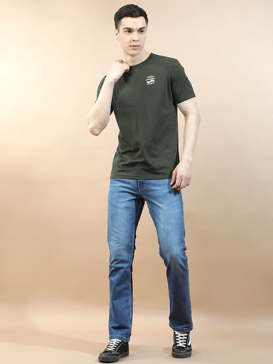 Denim Jeans for Men l Breathable & Soft with Color Fastness Straight Fit Polycotton Fabric Solid Pattern