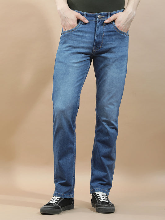 Denim Jeans for Men l Breathable & Soft with Color Fastness Straight Fit Polycotton Fabric Solid Pattern
