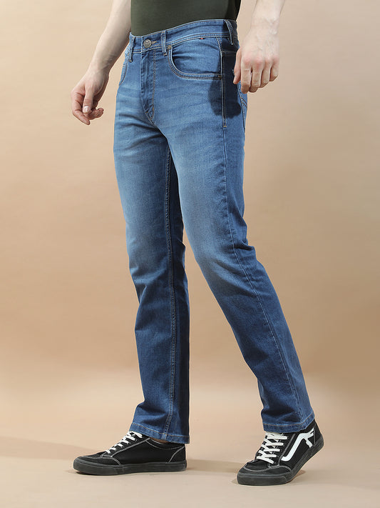 Denim Jeans for Men l Breathable & Soft with Color Fastness Straight Fit Polycotton Fabric Solid Pattern