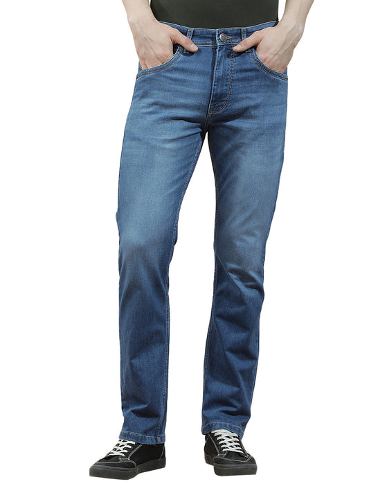 Denim Jeans for Men l Breathable & Soft with Color Fastness Straight Fit Polycotton Fabric Solid Pattern