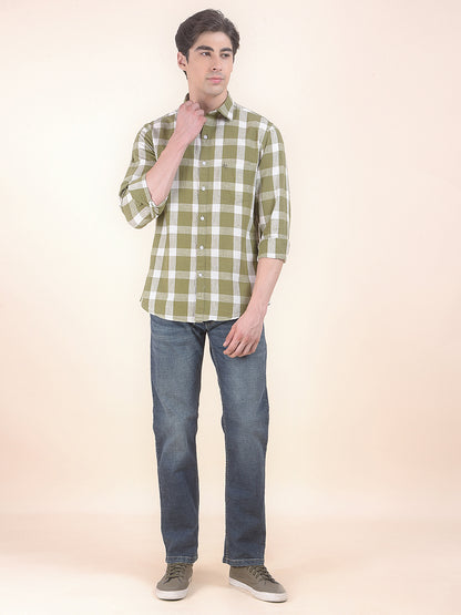 Men's Dirty Green Slim Fit Casual Denim Jeans