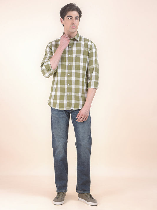 Men's Dirty Green Slim Fit Casual Denim Jeans