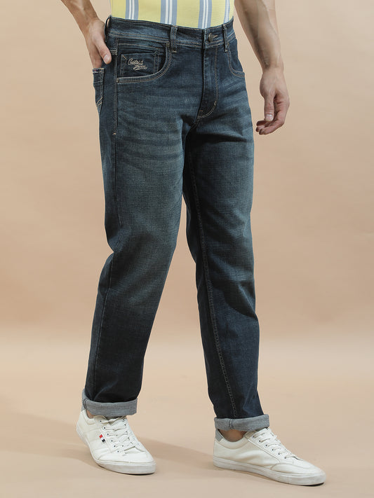 Denim Jeans for Men l Breathable & Soft with Color Fastness Slim Fit Polycotton Fabric Solid Pattern