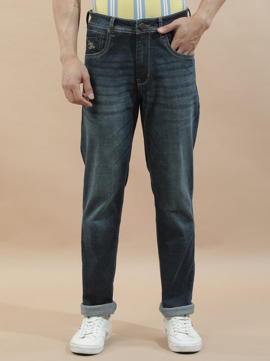 Denim Jeans for Men l Breathable & Soft with Color Fastness Slim Fit Polycotton Fabric Solid Pattern