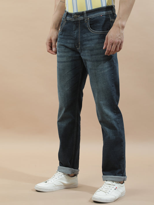 Denim Jeans for Men l Breathable & Soft with Color Fastness Slim Fit Polycotton Fabric Solid Pattern