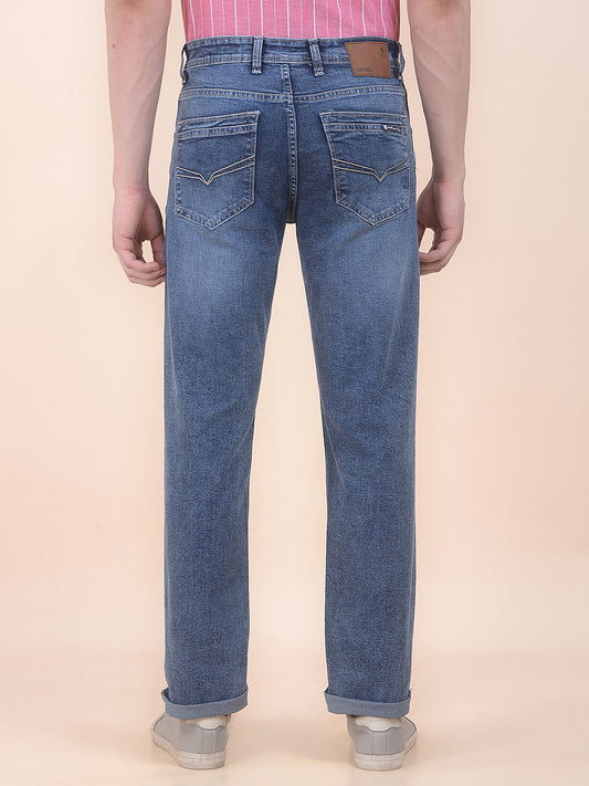 Men's Medium Indigo Slim Fit Casual Denim Jeans