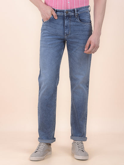 Men's Medium Indigo Slim Fit Casual Denim Jeans