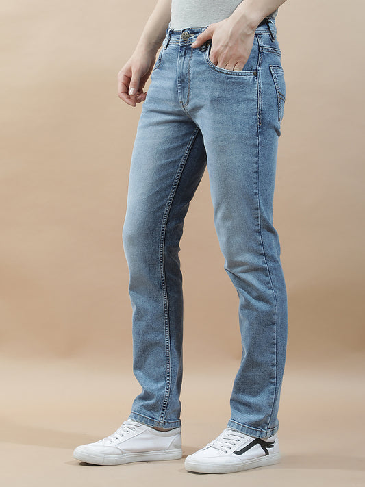 Denim Jeans for Men l Breathable & Soft with Color Fastness Slim Fit Polycotton Fabric Solid Pattern
