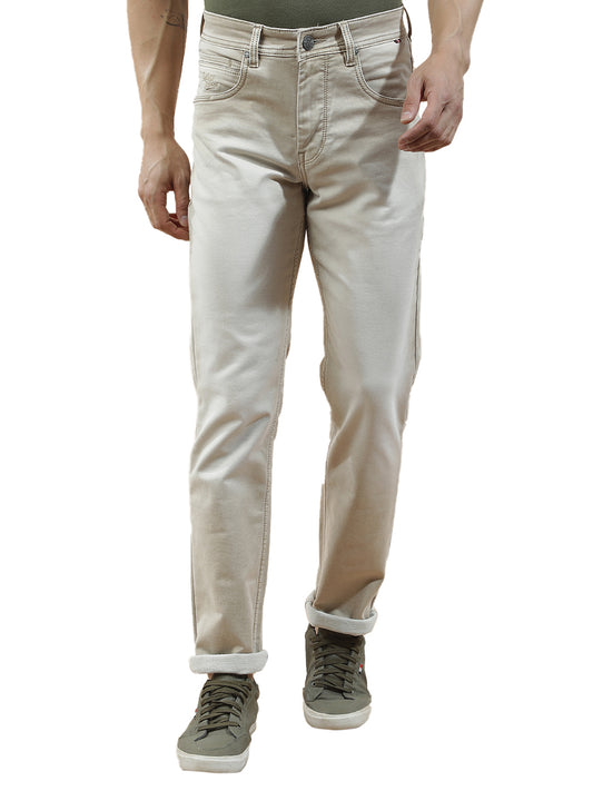 Denim Jeans for Men l Breathable & Soft with Color Fastness Slim Fit Polycotton Fabric Solid Pattern