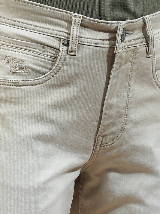 Denim Jeans for Men l Breathable & Soft with Color Fastness Slim Fit Polycotton Fabric Solid Pattern