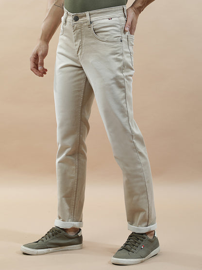 Denim Jeans for Men l Breathable & Soft with Color Fastness Slim Fit Polycotton Fabric Solid Pattern