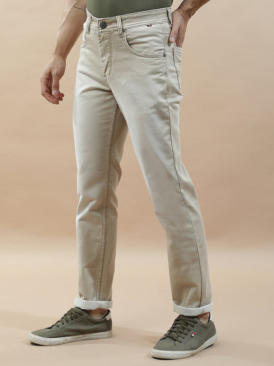 Denim Jeans for Men l Breathable & Soft with Color Fastness Slim Fit Polycotton Fabric Solid Pattern