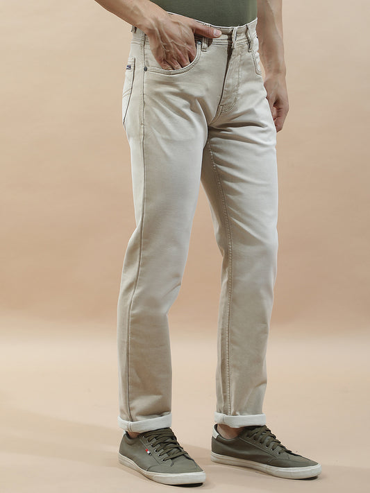 Denim Jeans for Men l Breathable & Soft with Color Fastness Slim Fit Polycotton Fabric Solid Pattern