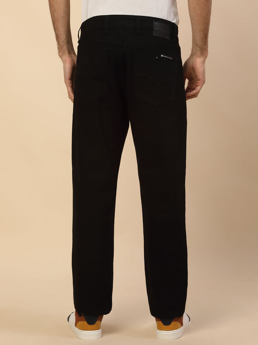 Denim Jeans for Men | Breathable & Soft with Color Fastness Loose Straight Fit Poly Cotton Fabric Solid Pattern Button Closure