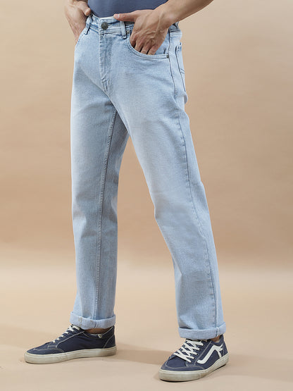 Denim Jeans for Men l Breathable & Soft with Color Fastness Loos Straight Fit Polycotton Fabric Solid Pattern