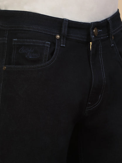 Denim Jeans for Men | Breathable & Soft with Color Fastness Loose Straight Fit Poly Cotton Fabric Solid Pattern Button Closure