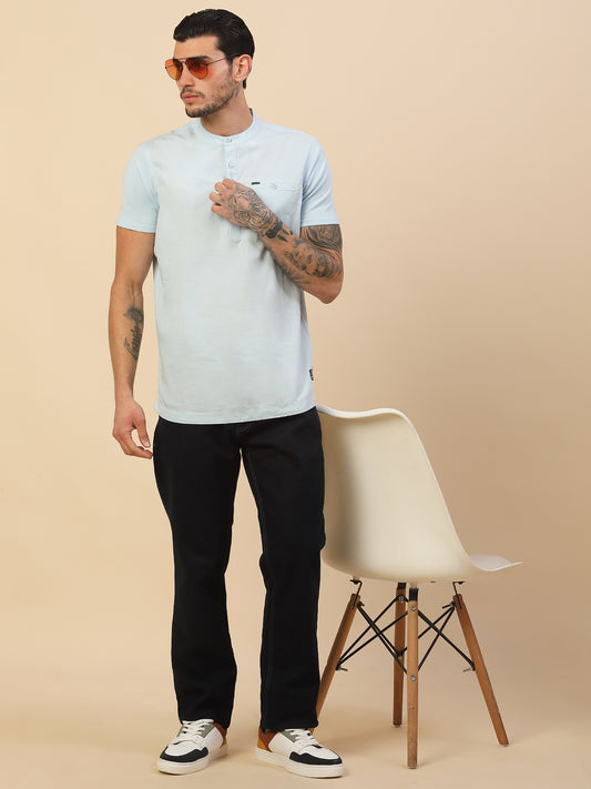 Denim Jeans for Men | Breathable & Soft with Color Fastness Loose Straight Fit Poly Cotton Fabric Solid Pattern Button Closure
