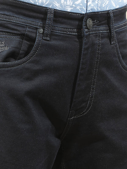 Denim Jeans for Men l Breathable & Soft with Color Fastness Straight Fit Polycotton Fabric Solid Pattern