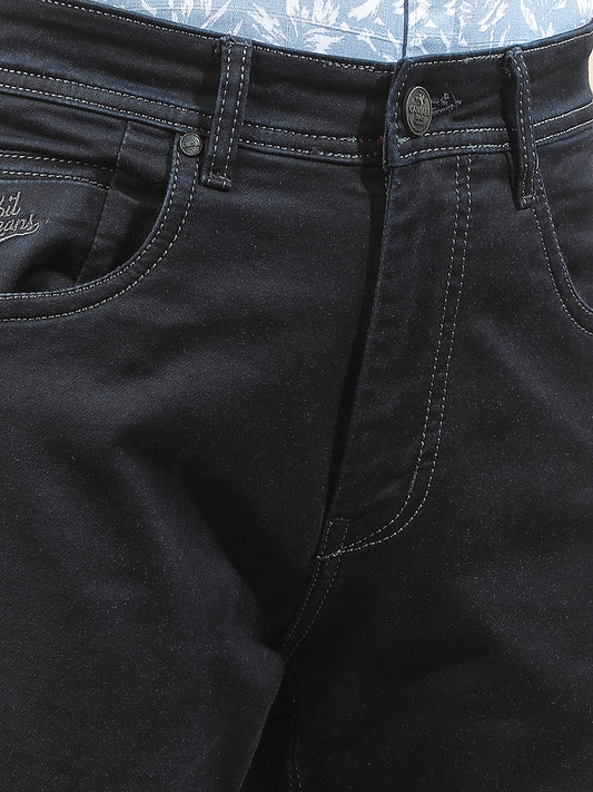 Denim Jeans for Men l Breathable & Soft with Color Fastness Straight Fit Polycotton Fabric Solid Pattern