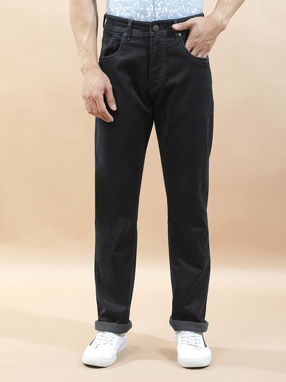 Denim Jeans for Men l Breathable & Soft with Color Fastness Straight Fit Polycotton Fabric Solid Pattern