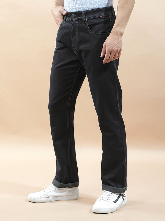 Denim Jeans for Men l Breathable & Soft with Color Fastness Straight Fit Polycotton Fabric Solid Pattern