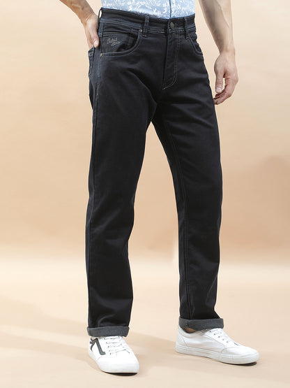 Denim Jeans for Men l Breathable & Soft with Color Fastness Straight Fit Polycotton Fabric Solid Pattern