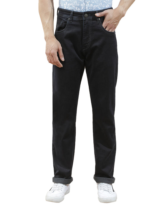 Denim Jeans for Men l Breathable & Soft with Color Fastness Straight Fit Polycotton Fabric Solid Pattern