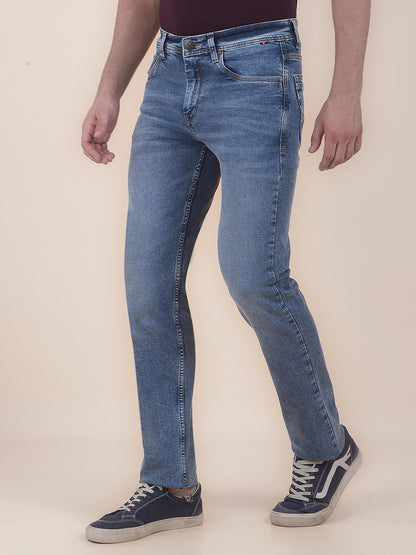 Men's Marble Slim Fit Casual Denim Jeans