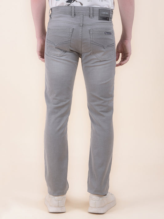 Men's Grey Slim Fit Casual Denim Jeans