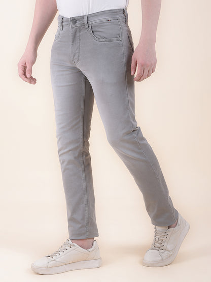 Men's Grey Slim Fit Casual Denim Jeans