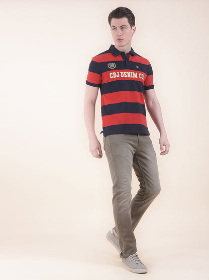 Men's Brown Slim Fit Casual Denim Jeans