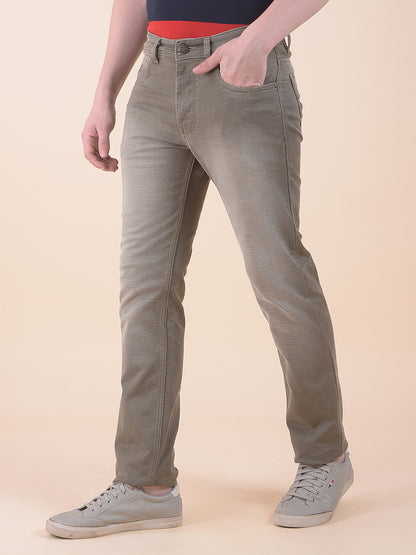 Men's Brown Slim Fit Casual Denim Jeans