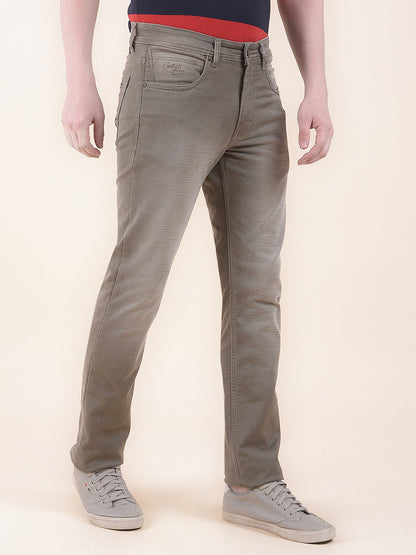 Men's Brown Slim Fit Casual Denim Jeans